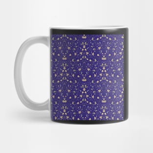 Gold blue damask pattern Mug